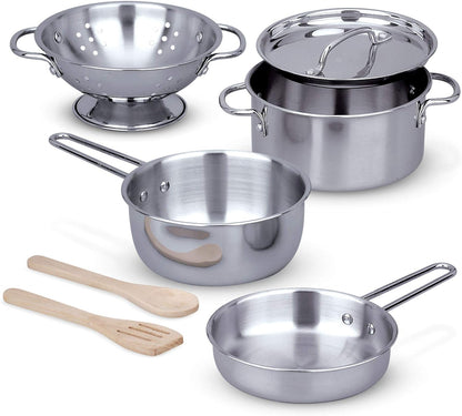 Melissa & Doug Pots & Pans Set | Pretend Play | Play Food | 3+ | Gift for Boy or Girl & | Canned Food Play Set | Pretend Play | Play Food | 3+ | Gift for Boy or Girl