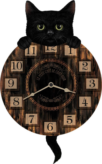 Kitten Tickin` Cat Pendulum Clock