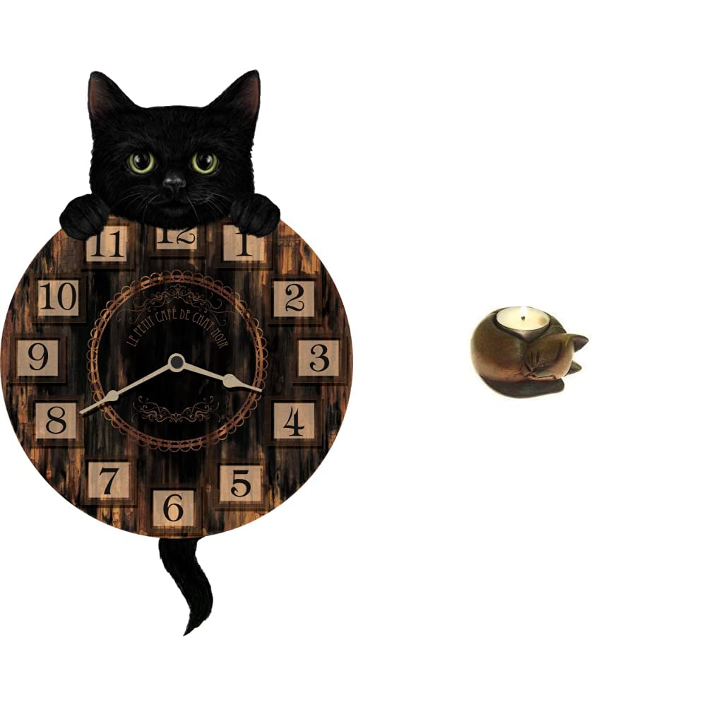 Kitten Tickin` Cat Pendulum Clock