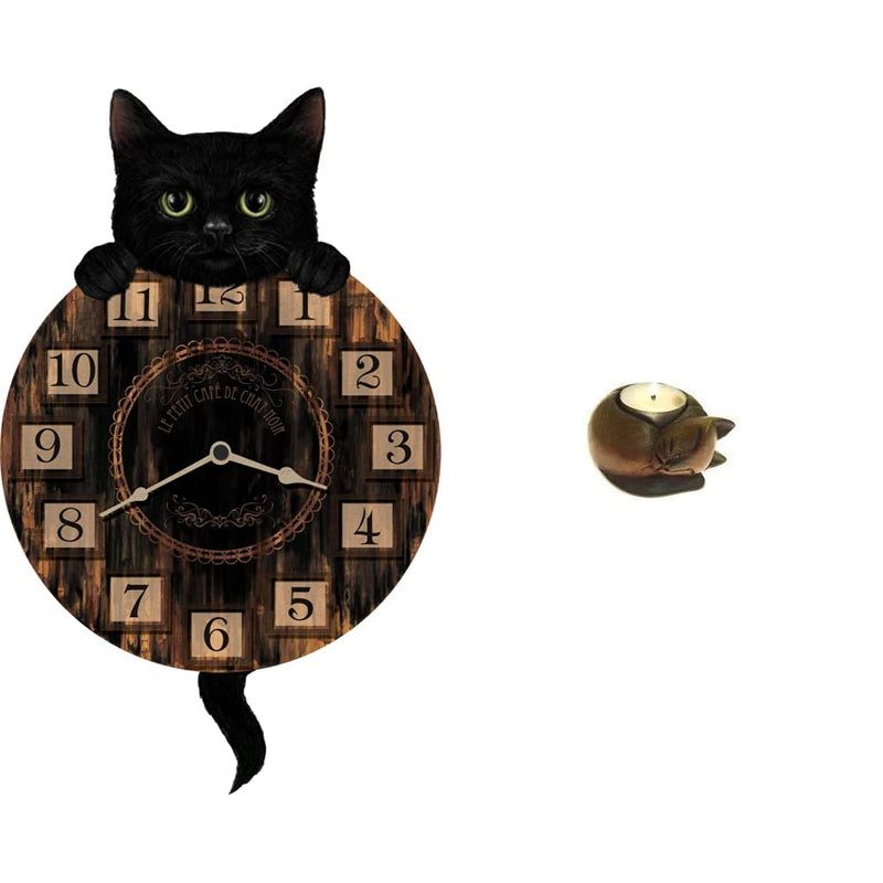 Kitten Tickin` Cat Pendulum Clock