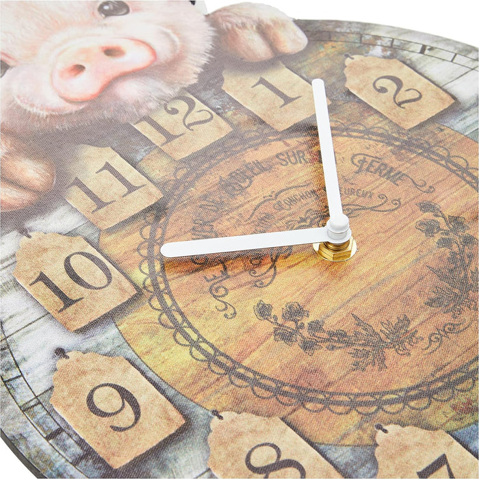 Nemesis Now Piggin' Tickin' Clock 32cm Brown, Polyresin