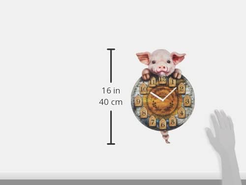 Nemesis Now Piggin' Tickin' Clock 32cm Brown, Polyresin