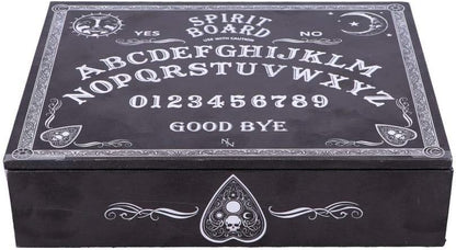 Nemesis Now Black and White Spirit Board and Planchette Jewellery Storage Box with Mirror, MDF, One Size & Embossed Journal Black and White Spirit Board 17cm, Coated, Wood Free Paper + Black and White