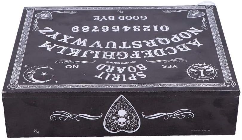 Nemesis Now Black and White Spirit Board and Planchette Jewellery Storage Box with Mirror, MDF, One Size & Embossed Journal Black and White Spirit Board 17cm, Coated, Wood Free Paper + Black and White