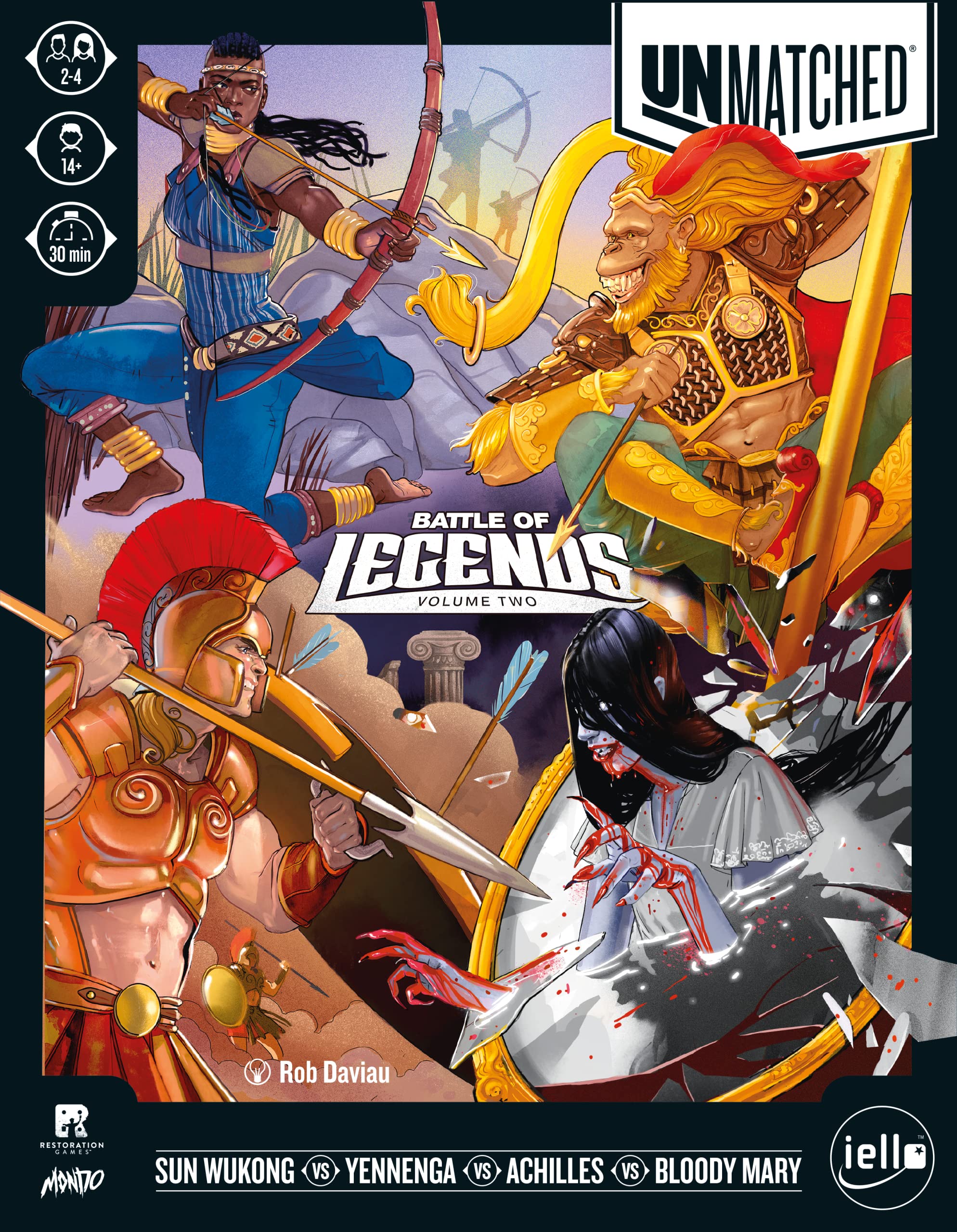 IELLO | Unmatched - Battle of Legends Vol 2 | Card Game | Ages 14+ | 2 to 4 Players | 30 mins Minutes Playing Time