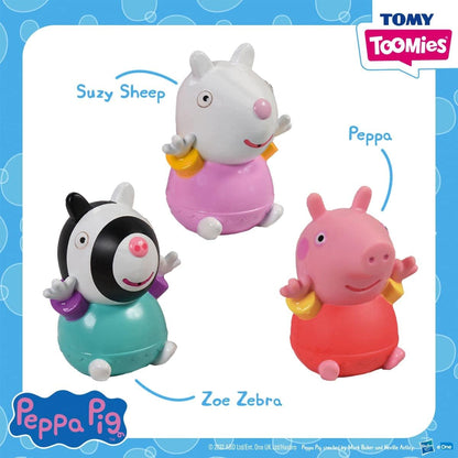 Toomies E73413 Peppa and Friends Squirters, Soft Touch Squeezable Bath Toys, Water Squirter Playset, Multicolor, Small Peppa & Friends Squirters
