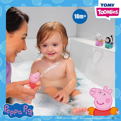 Toomies E73413 Peppa and Friends Squirters, Soft Touch Squeezable Bath Toys, Water Squirter Playset, Multicolor, Small Peppa & Friends Squirters