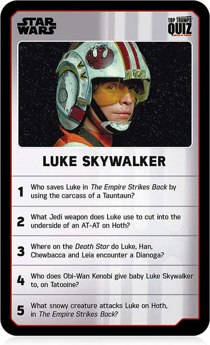Top Trumps WM01405-EN1-6 Quiz English Edition, Battle it Out to See who is The Ultimate Star Wars Fans, Grat Family Game for Ages 8 and up, Black