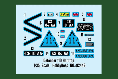 HobbyBoss 1/35 Land Rover Defender 110 Hardtop model kit