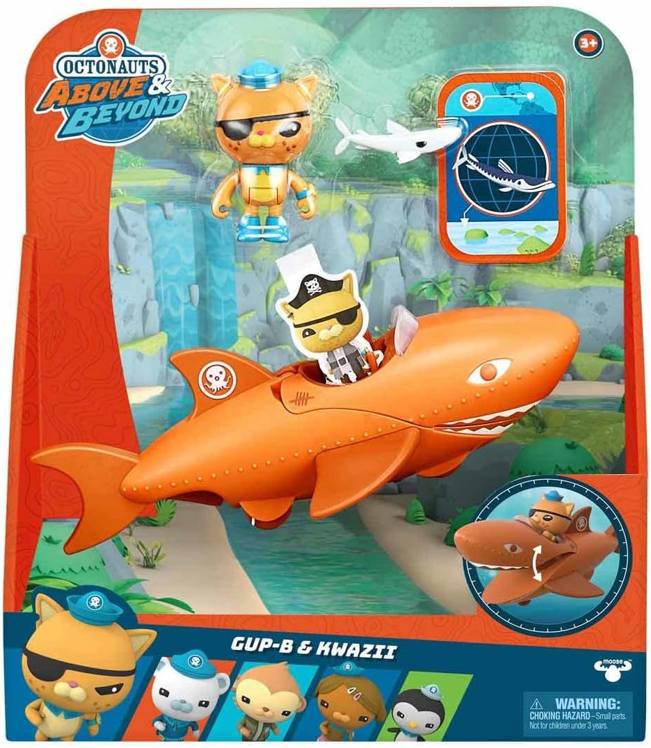 Octonauts 61106 Above & Beyond, Deluxe Toy Vehicle & Figure, Kwazii & Gup B Adventure Pack, Recreate Missions, 4 Piece Set