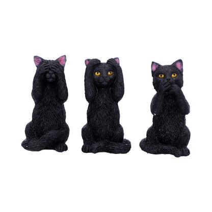 Nemesis Now U4802P9 Three Wise Felines 8.5cm, Black