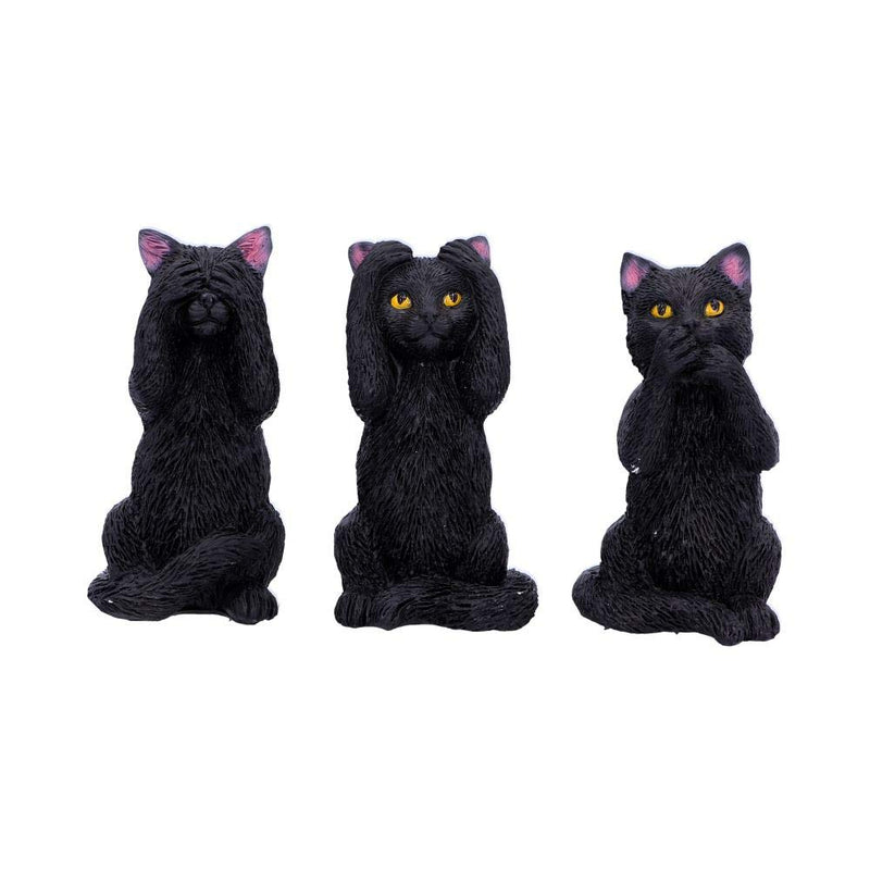 Nemesis Now U4802P9 Three Wise Felines 8.5cm, Black