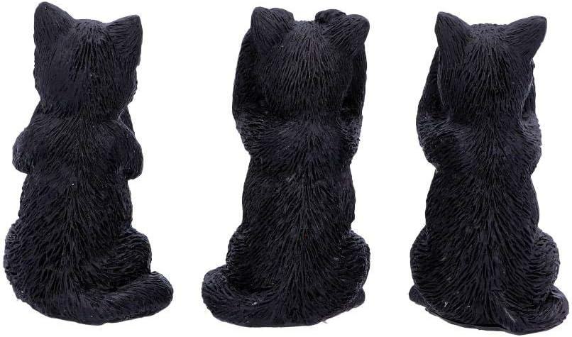 Nemesis Now U4802P9 Three Wise Felines 8.5cm, Black