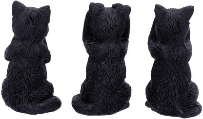 Nemesis Now U4802P9 Three Wise Felines 8.5cm, Black