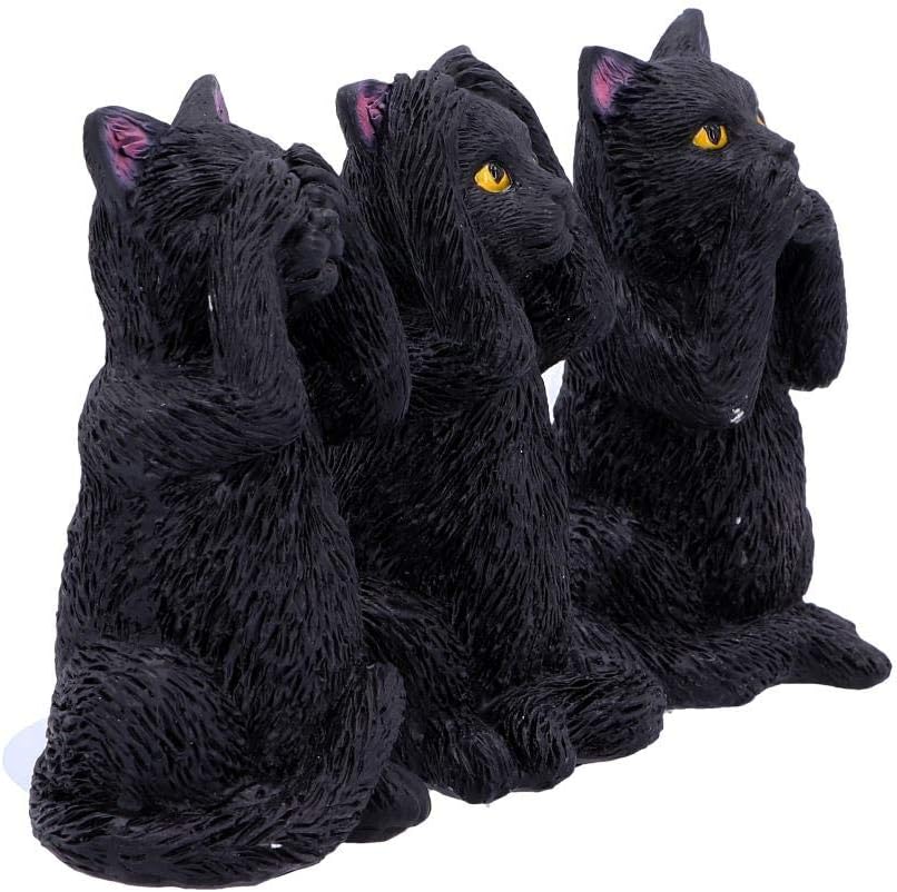 Nemesis Now U4802P9 Three Wise Felines 8.5cm, Black
