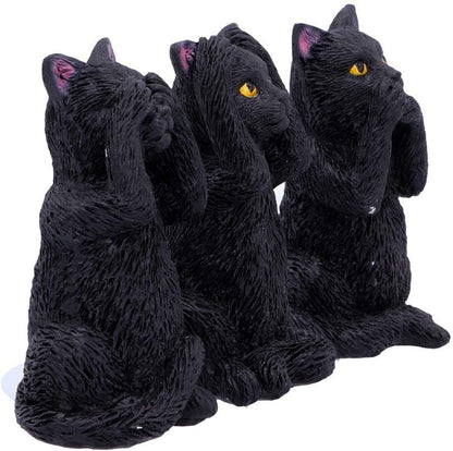 Nemesis Now U4802P9 Three Wise Felines 8.5cm, Black