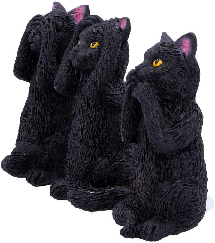 Nemesis Now U4802P9 Three Wise Felines 8.5cm, Black