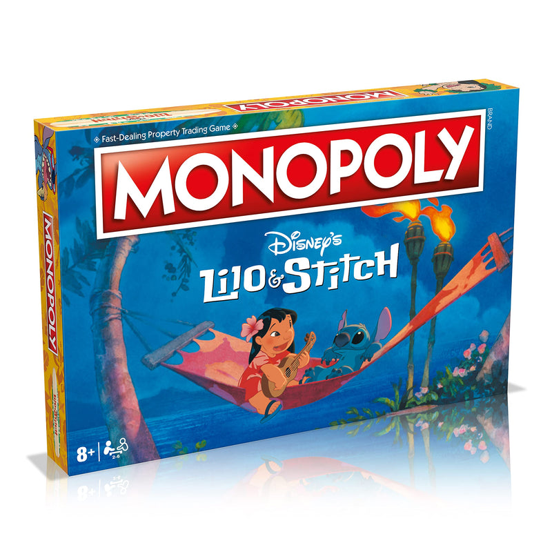 Winning Moves Lilo and Stitch Monopoly Board Game , Embark on an out of this world journey with Lilo, Stitch, Nani, Jumba and many more, Great family Disney game for ages 8 and up