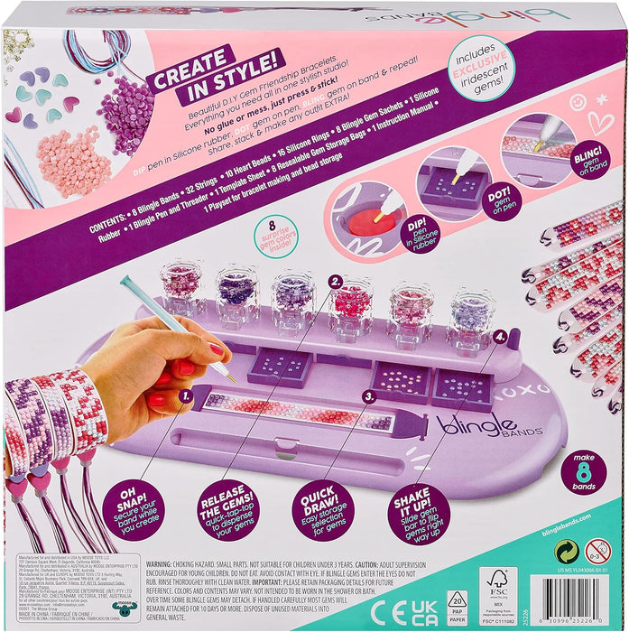 Blingle Bands DIY Gem Friendship Bracelet, 8 Band Deluxe Studio - Arts & Craft Activity for Ages 7 and Up
