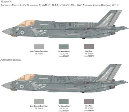 Italeri -2810 F-35 B Lightning II STOVL Version, 1:48 Scale, Model Kit, Model Kit, Plastic Modeling, Multicolor, IT2810