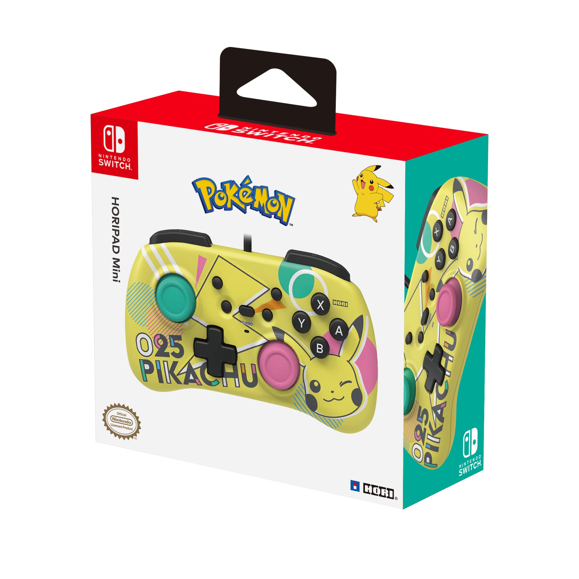 HORI Nintendo Switch HORIPAD Mini (Pikachu POP) Wired Controller Pad - Officially Licensed By Nintendo & Pokemon Company International (Nintendo Switch
