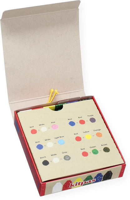 Kitpas Rice Wax Crayon Medium 6 Colours - Bright, Bold Crayons for Almost any Surface including Paper, Glass and Mirrors