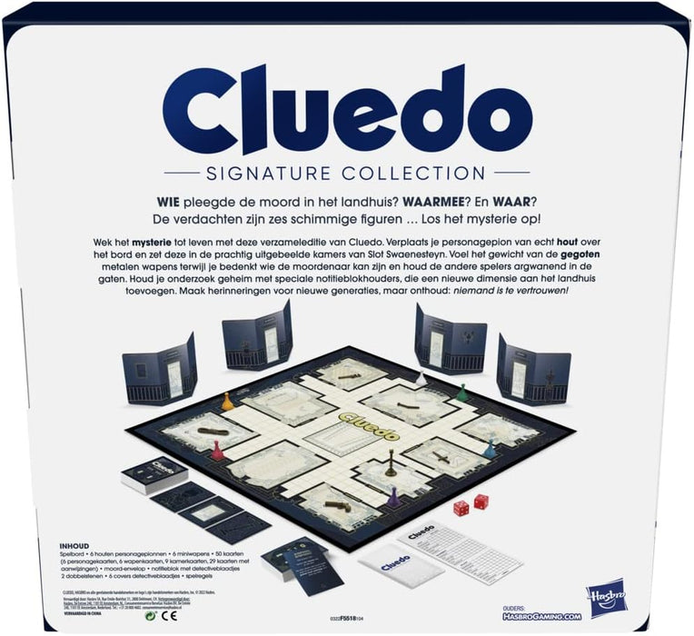 Cluedo Signature Collection Familienbordspiel für 2 bis 6 Spieler, hochwertige Verpackung und Teile, Spiel für 8+