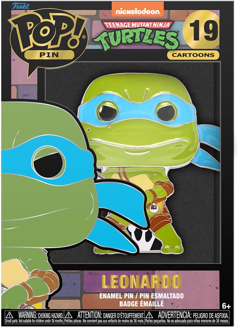 Funko Pop! Large Enamel Pin Teenage Mutant Ninja Turtles (TMNT) : Leonardo Pins de Esmalte- Broche Coleccionable - para Mochilas Y Bolsos - Idea de Regalo- Mercancia Oficial - TV Fans