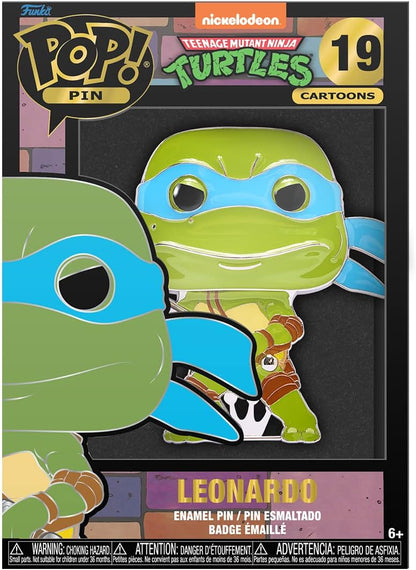 Funko Pop! Large Enamel Pin Teenage Mutant Ninja Turtles (TMNT) : Leonardo Pins de Esmalte- Broche Coleccionable - para Mochilas Y Bolsos - Idea de Regalo- Mercancia Oficial - TV Fans