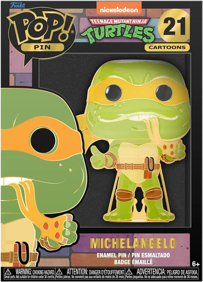 Funko Pop! Large Enamel Pin Teenage Mutant Ninja Turtles - (Teenage Mutant Ninja Turtles (TMNT) ) : Michelangelo Enamel Pins - Cute Collectable Novelty Brooch - for Backpacks & Bags