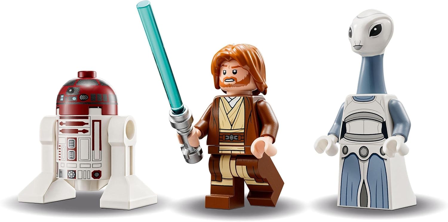 LEGO Star Wars Obi-Wan Kenobi’s Jedi Starfighter Set, Buildable Toy for 7 Plus Year Old Boys and Girls, with Taun We Minifigure, Droid Figure and Lightsaber, Attack of the Clones Gift Idea 75333