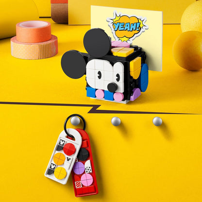 LEGO 41964 DOTS Disney Mickey & Minnie Mouse Back-to-School Project Box, 6in1 Toy Crafts Set with Bag Tags, Sticker Patch and Desk Tidy, Gifts for Kids Aged 6 Plus