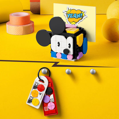 LEGO 41964 DOTS Disney Mickey & Minnie Mouse Back-to-School Project Box, 6in1 Toy Crafts Set with Bag Tags, Sticker Patch and Desk Tidy, Gifts for Kids Aged 6 Plus