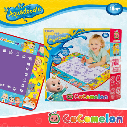Aquadoodle Cocomelon Doodle Mat, Official Tomy No Mess Colouring & Drawing Game, Suitable for Boys & Girls Aged 18 Months Or Above, Multicolor (E73454