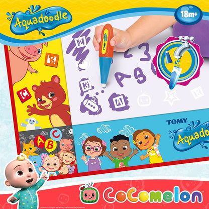 Aquadoodle Cocomelon Doodle Mat, Official Tomy No Mess Colouring & Drawing Game, Suitable for Boys & Girls Aged 18 Months Or Above, Multicolor (E73454