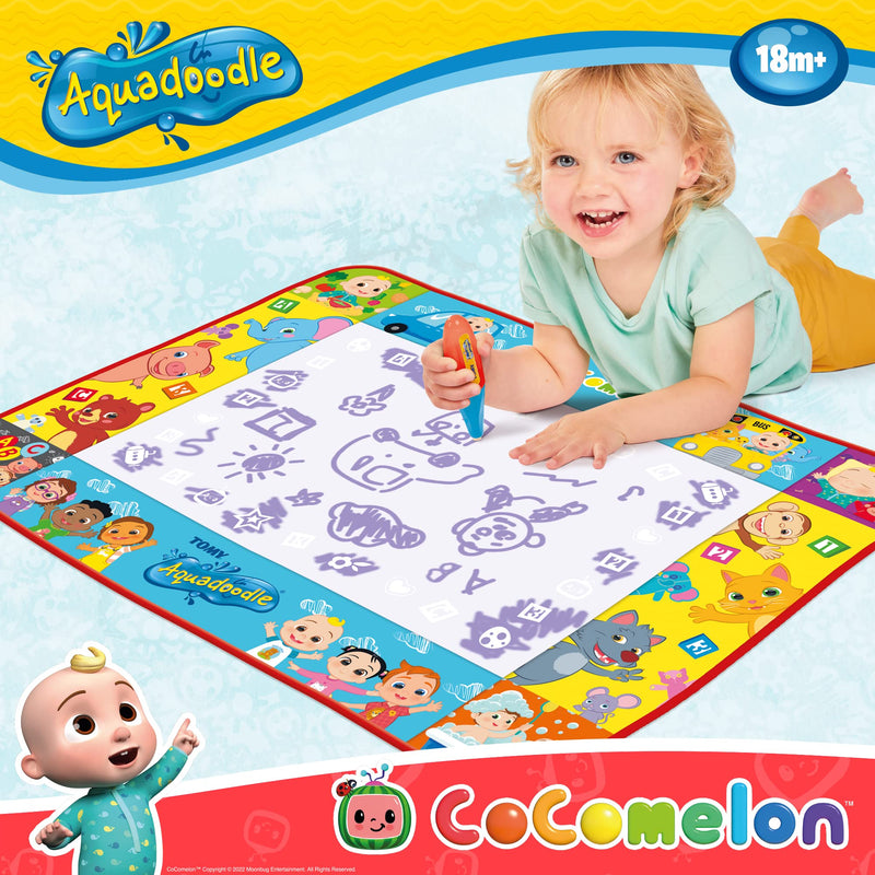 Aquadoodle Cocomelon Doodle Mat, Official Tomy No Mess Colouring & Drawing Game, Suitable for Boys & Girls Aged 18 Months Or Above, Multicolor (E73454