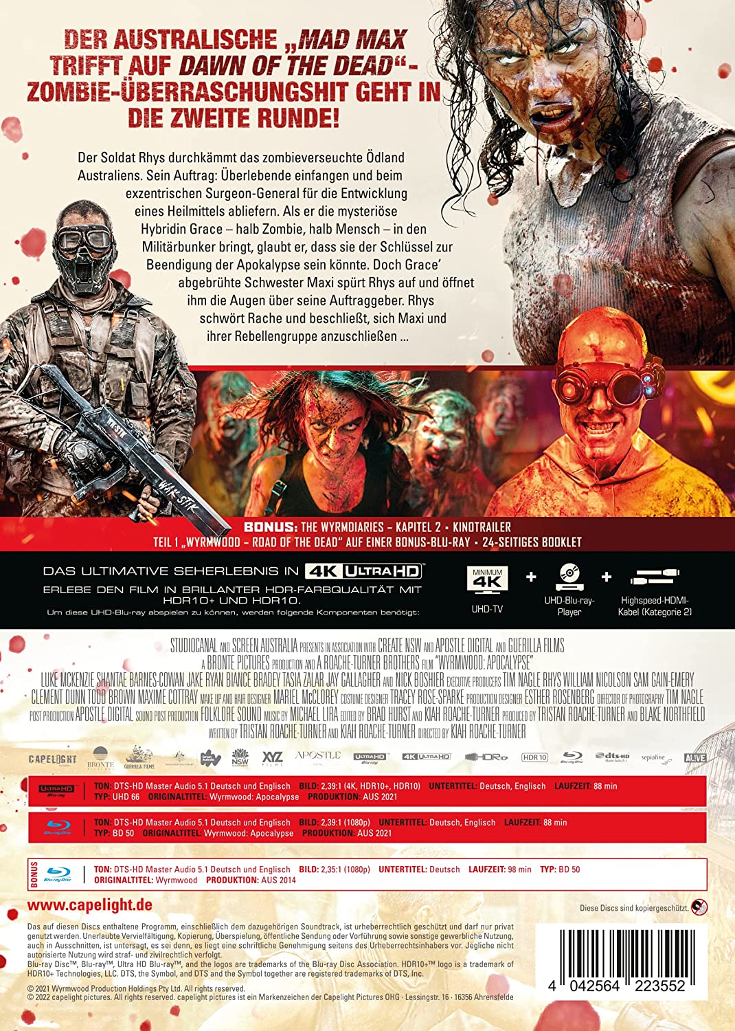 Wyrmwood: Apocalypse - 3-Disc Limited Collector's Edition im Mediabook (4K Ultra HD) (+ Blu-ray) (+ Bonus-Blu-ray