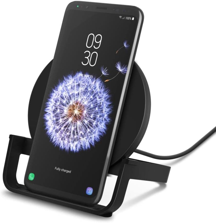 Belkin BoostCharge Wireless Charging Stand 10W (Qi-Certified Fast Wireless Charger for iPhone, Samsung, Google, more), Black