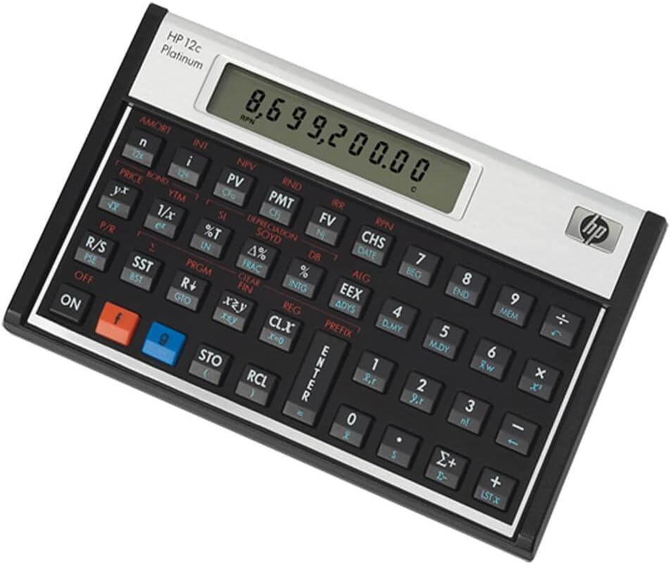 Hewlett Packard  Calculator Financiële Platinum RPN Algebraïsche Programmeerbare Ref HP12C PLATINUM