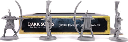Dark Souls Il gioco di ruolo: Silver Knight Greatbowmen Miniature & Statistiche Cards. DnD, RPG, D & D, Dungeons & Dragons. Compatibile 5E