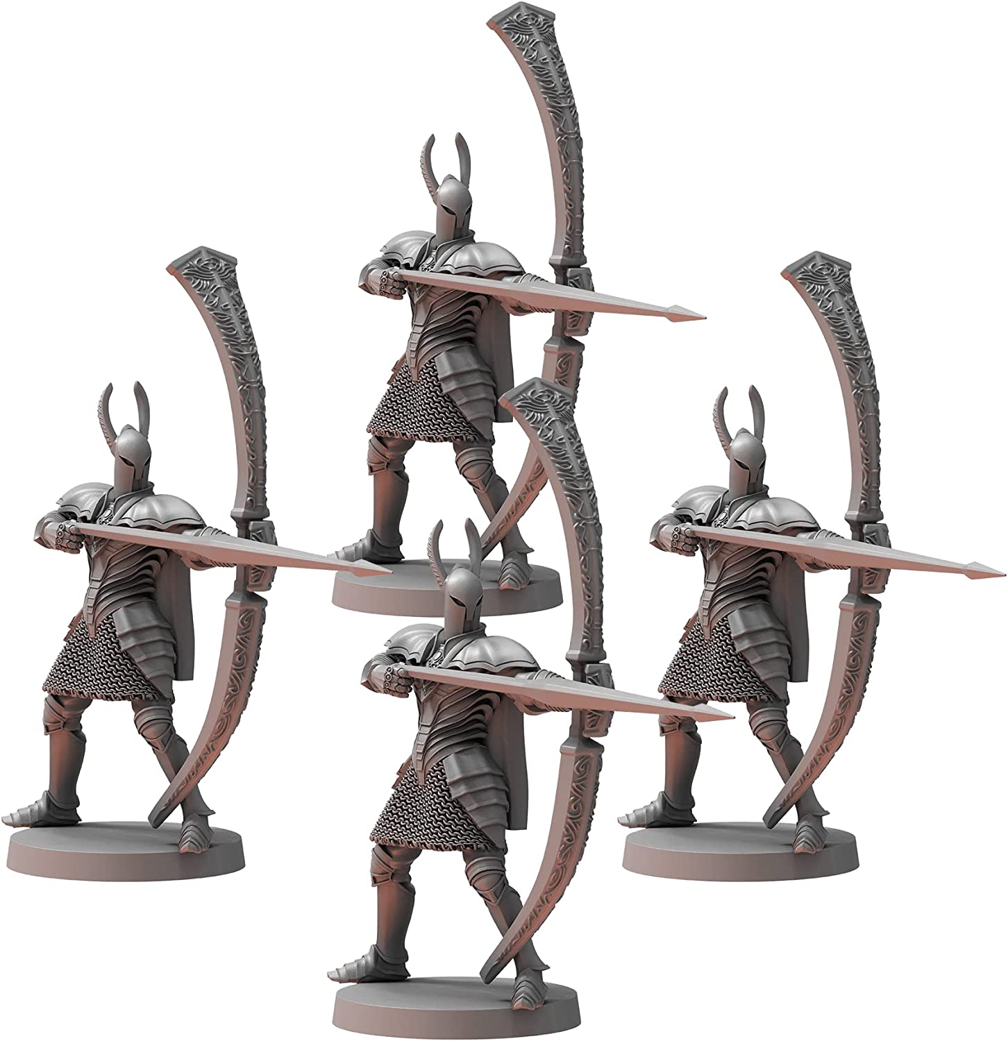 Dark Souls Il gioco di ruolo: Silver Knight Greatbowmen Miniature & Statistiche Cards. DnD, RPG, D & D, Dungeons & Dragons. Compatibile 5E