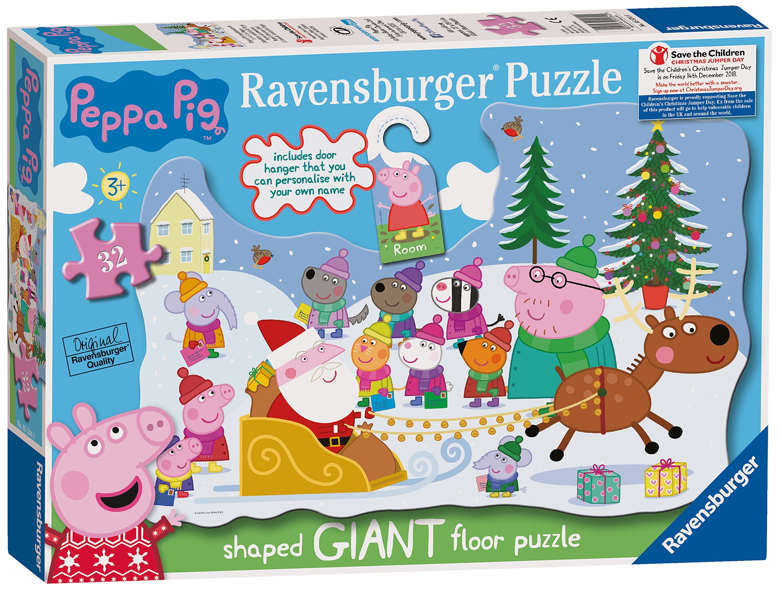 Ravensburger Peppa Pig 32 Piece Christmas Jigsaw Puzzle for Kids Age 3 Years Up with Door Hanger