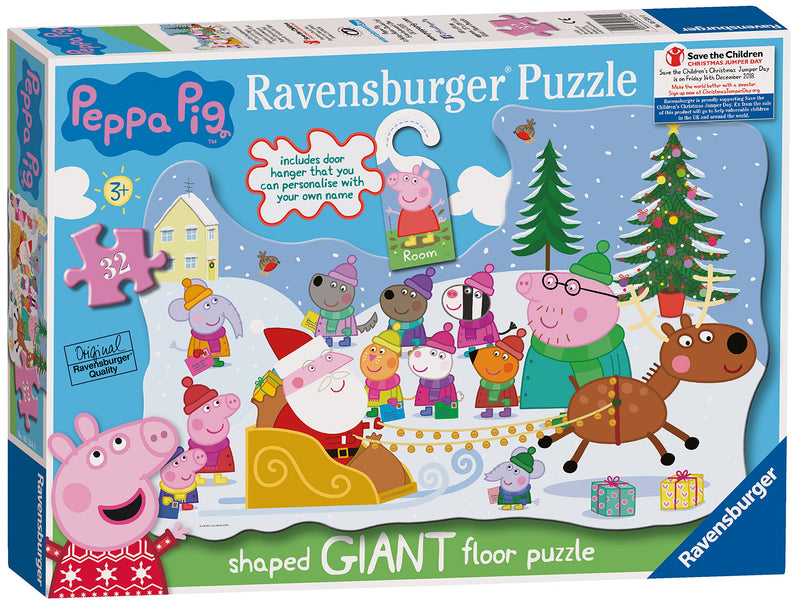 Ravensburger Peppa Pig 32 Piece Christmas Jigsaw Puzzle for Kids Age 3 Years Up with Door Hanger