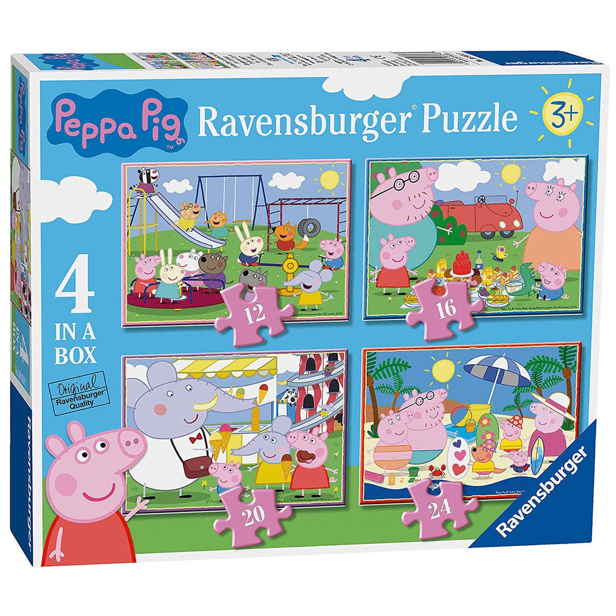 Ravensburger Peppa Wutz Puzzle für Kinder ab 3 Jahren, 10,2 cm (12, 16, 20, 24 Teile
