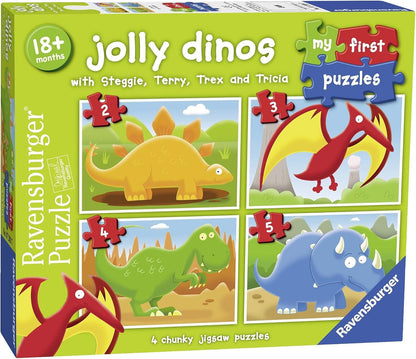 Ravensburger Jolly Dinosaurs My First Jigsaw Puzzles Educational Toys for Toddlers Age 18 Months and Up