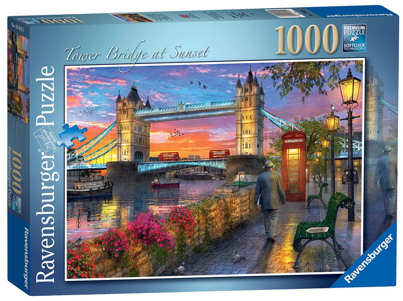 Ravensburger Tower Bridge of London at Sunset 1000 Piece Jigsaw Puzzle for Adults and Kids Age 12 Years Up Old Design