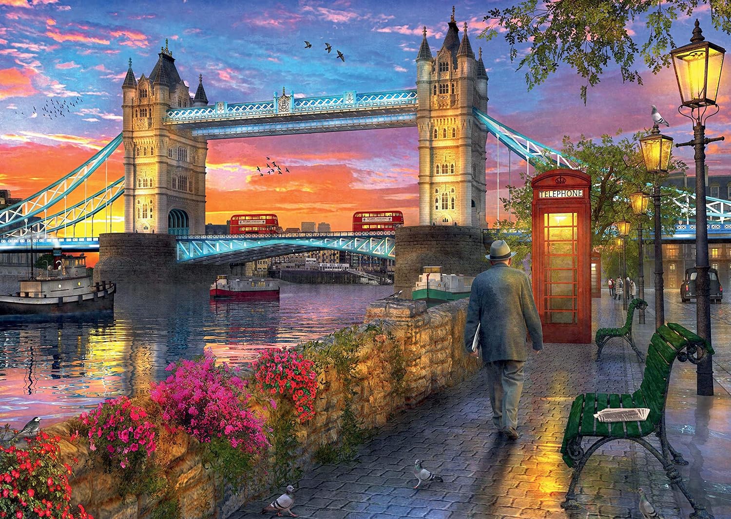 Ravensburger Tower Bridge of London at Sunset 1000 Piece Jigsaw Puzzle for Adults and Kids Age 12 Years Up Old Design
