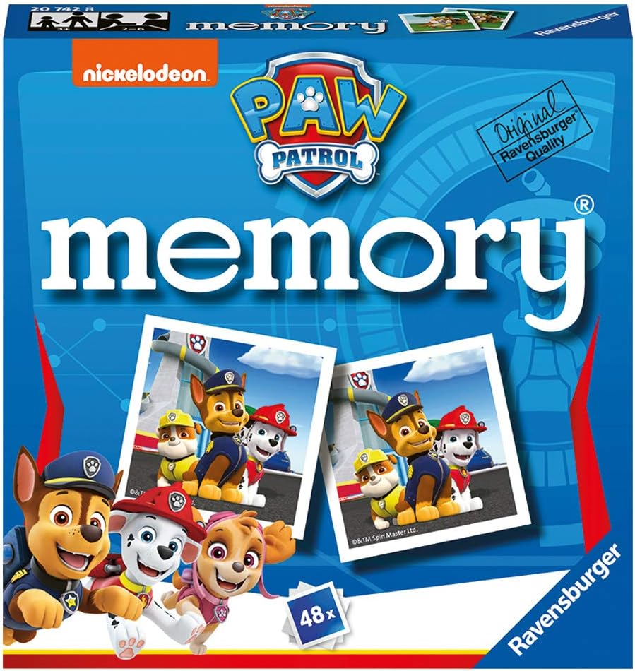 Ravensburger Paw Patrol Mini Memory Game - Matching Picture Snap Pairs Game For Kids Age 3 Years and Up