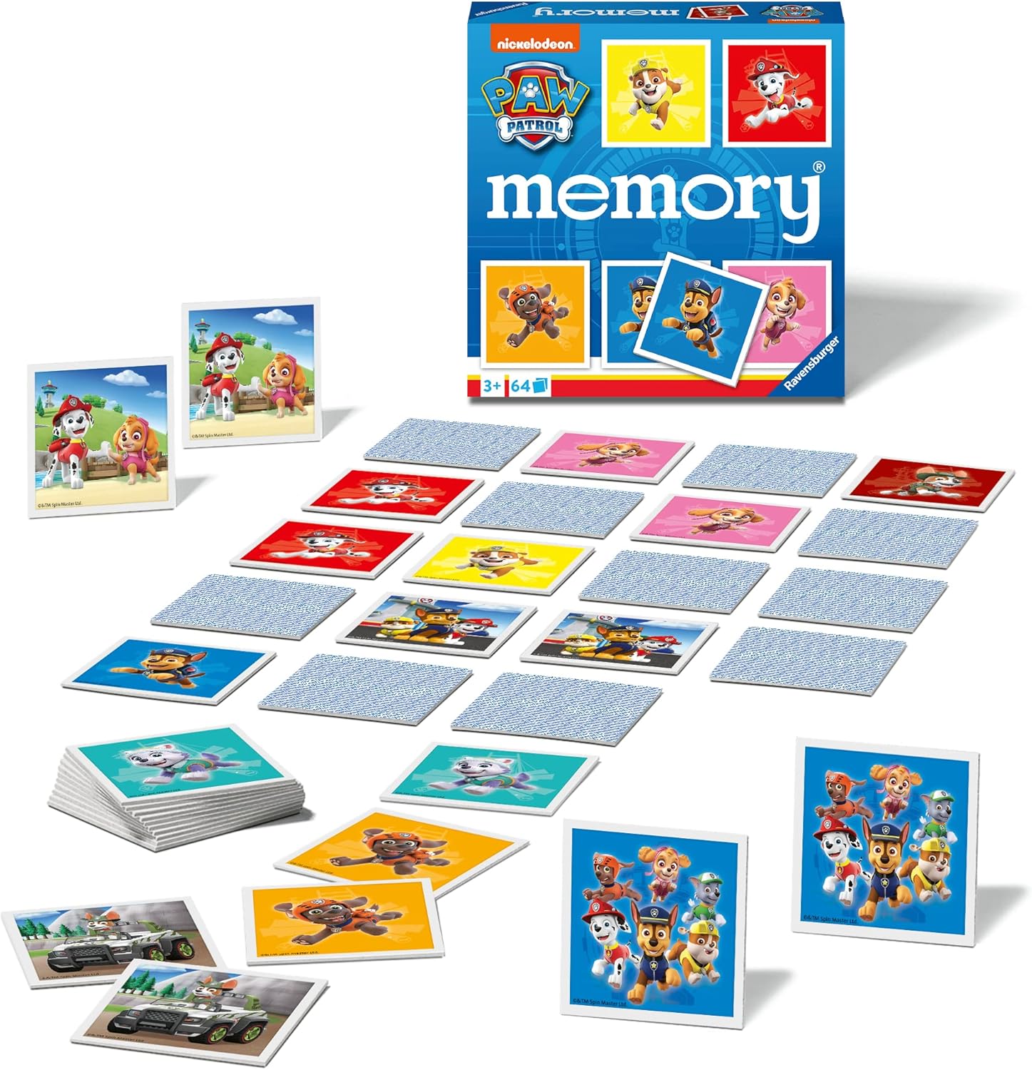 Ravensburger Paw Patrol Memory Game - Matching Picture Snap Pairs For Kids Age 3 Years Up - Educational Todder Toy