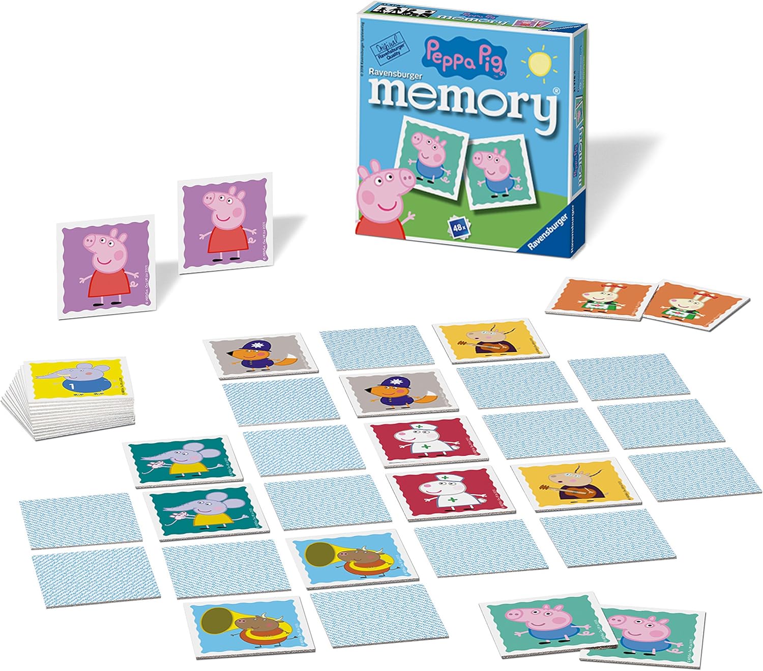 Ravensburger Peppa Pig Mini Memory Game - Matching Picture Snap Pairs Game For Kids Age 3 Years and Up